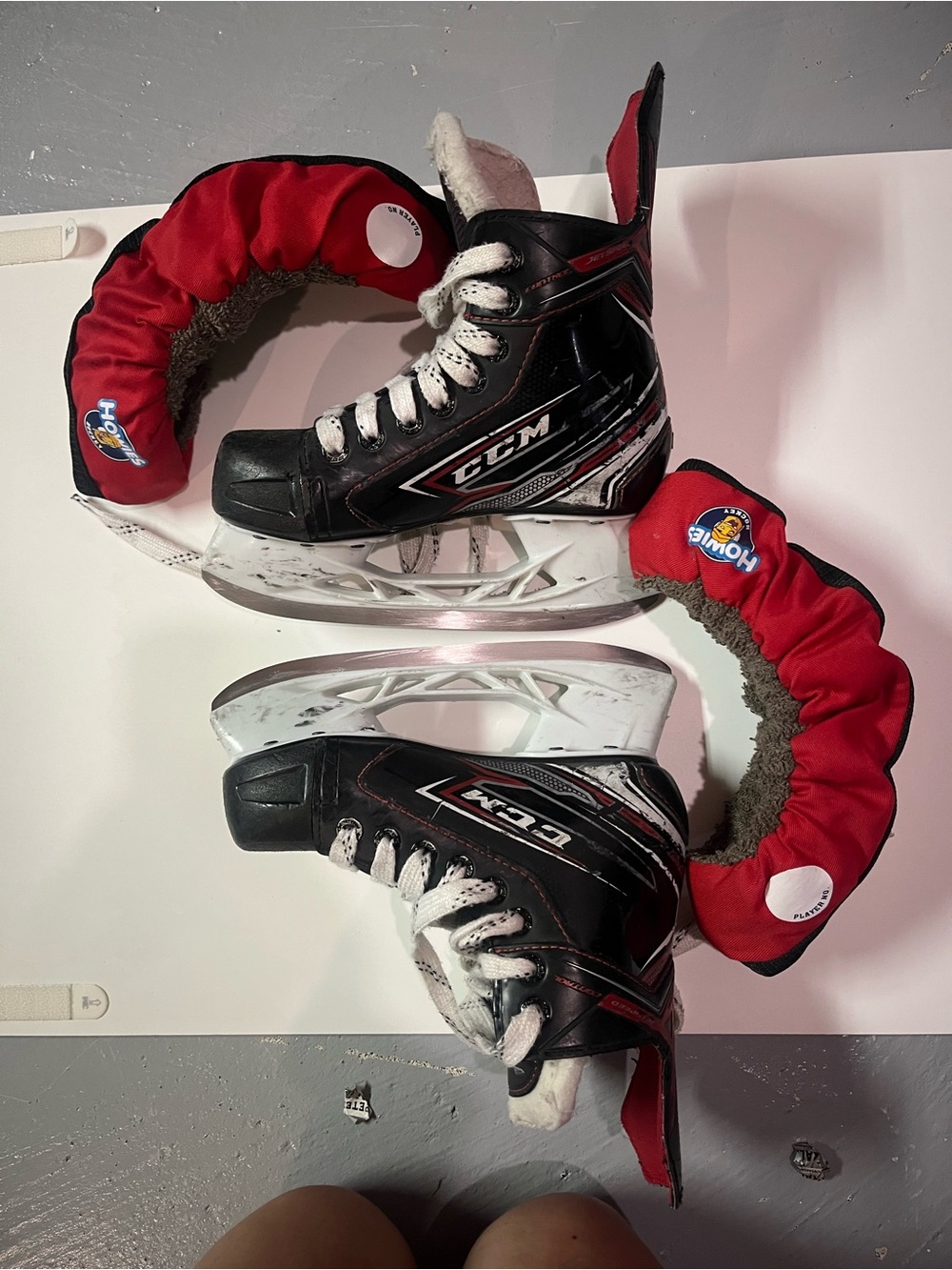 CCM Kids Black and Red Hockey Ice Skates